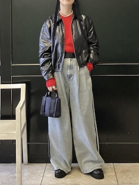 「アイテム（ブルゾン）」を使った、MATSUMURAさん（レディース・159cm・40代）の秋コーディネート