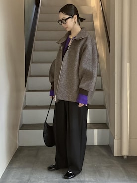 「アイテム（その他アウター）」を使った、MATSUMURAさん（レディース・159cm）の秋コーディネート