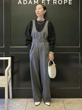 「アイテム（つなぎ/オールインワン）」を使った、MATSUMURAさん（レディース・159cm）の冬コーディネート