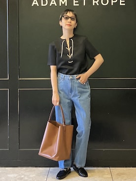 「アイテム（ローファー）」を使った、MATSUMURAさん（レディース・159cm・40代）の冬コーディネート
