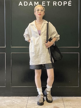 「スキッパーシャツ」｜MATSUMURAさん（レディース・159cm）の春コーディネート