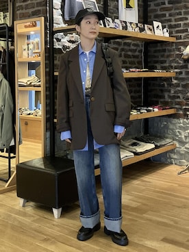 「アイテム（テーラードジャケット）」を使った、MATSUMURAさん（レディース・159cm・40代）の秋コーディネート