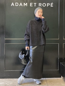 「BIOTOP（ビオトープ）のアイテム（トップス）」を使った、MATSUMURAさん（レディース・159cm）の秋コーディネート