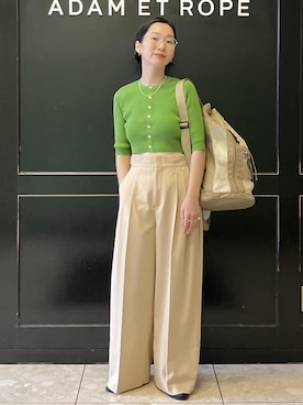 「アイテム（ローファー）」を使った、MATSUMURAさん（レディース・159cm・40代）の春コーディネート
