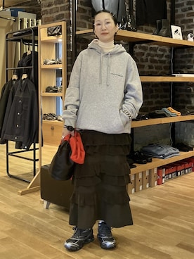 「アイテム（スカート）」を使った、MATSUMURAさん（レディース・159cm・40代）の冬コーディネート