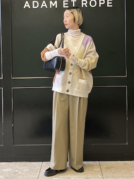 「アイテム（スラックス）」を使った、MATSUMURAさん（レディース・159cm・40代）の秋コーディネート