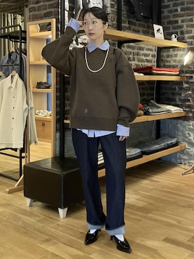 「Lee（リー）のアイテム」を使った、MATSUMURAさん（レディース・159cm）の秋コーディネート