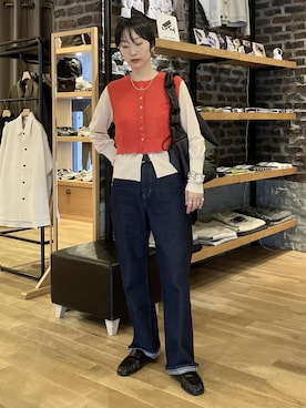 「Lee（リー）のアイテム」を使った、MATSUMURAさん（レディース・159cm）の秋コーディネート