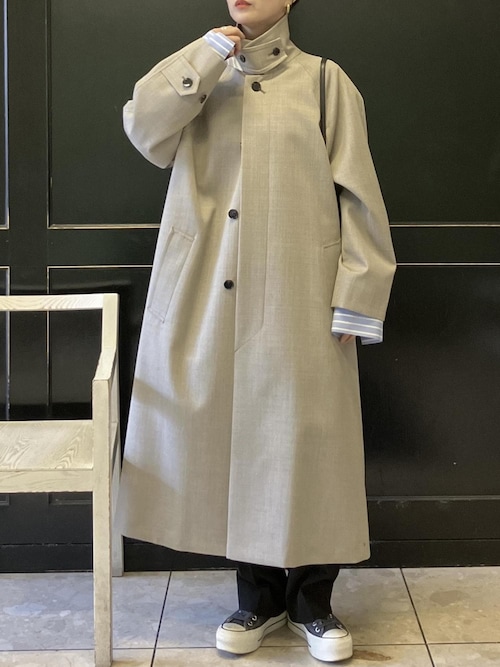 サステナブル】バルマカーンマキシコート（ステンカラーコート）｜ADAM