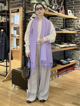 「アイテム（スラックス）」を使った、MATSUMURAさん（レディース・159cm・40代）の秋コーディネート