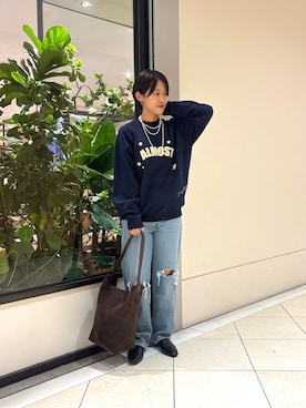「URBAN RESEARCH（アーバンリサーチ）のTeya　Almost Sweat（スウェット）」を使った、オナカさん（レディース・153cm）の秋コーディネート