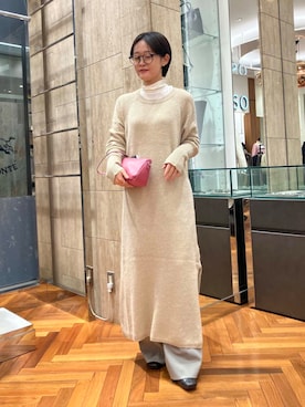 「GIANNI CHIARINI（ジャンニ キアリーニ）のアイテム（ハンドバッグ）」を使った、オナカさん（レディース・153cm）の秋コーディネート