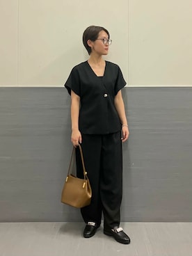 「アイテム（チューブトップ）」を使った、オナカさん（レディース・153cm）の夏コーディネート