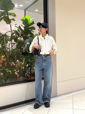 「URBAN RESEARCH（アーバンリサーチ）のアイテム（キャップ）」を使った、オナカさん（レディース・153cm）の秋コーディネート