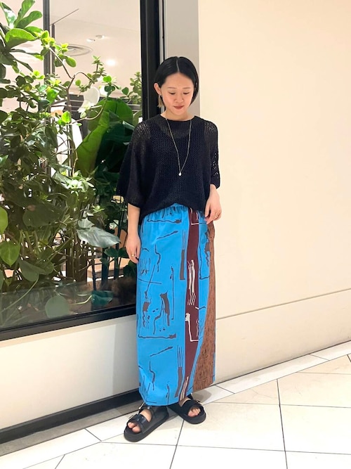 2022awフォトコピューアートプリントロングスカート PHOTOCOPIEU ZIP-DETAIL LONG SKIRT - Altamira