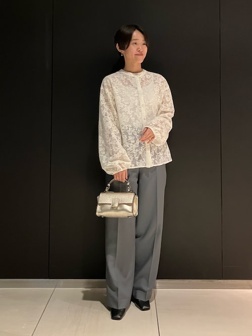 セール】シャンブレーセンタープレスストレートパンツ（その他パンツ