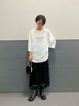 「CHIGNON（シニヨン）のアイテム（トップス）」を使った、オナカさん（レディース・153cm）の秋コーディネート