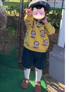 「moimoln（モイモルン）のアイテム（トップス）」を使った、smiletogreenさん（キッズ・90cm）の秋コーディネート