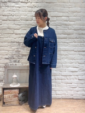 「サマンサ モスモス(Samansa Mos2)」｜「アイテム（デニムジャケット）」を使った、ことり🐥さん（レディース・147cm）の秋コーディネート