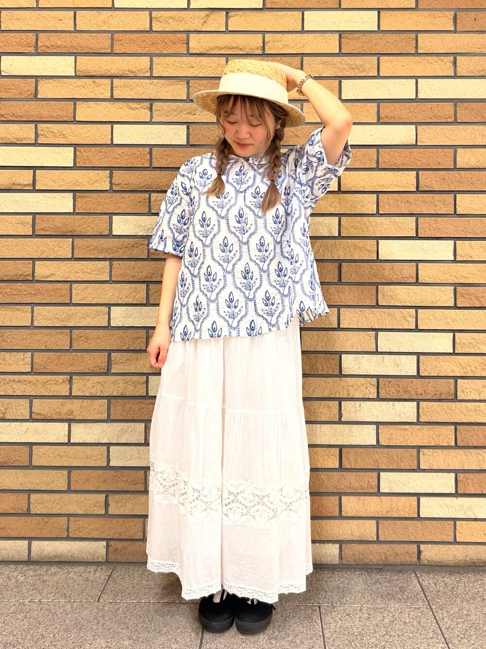 お値下げ！】TUHARU by SM2＊野花柄総刺繍セーラーカラーブラウス