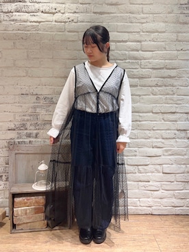 「チュールワンピ」｜ことり🐥さん（レディース・147cm）の秋コーディネート