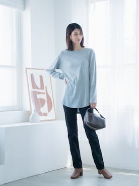 「アイテム（パンツ）」を使った、nissen Tall Modelsさん（レディース・176cm）の秋コーディネート