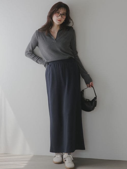 エルメスーセーター 高身長 スキッパーポロニット（トールサイズ）Essenave（ニット