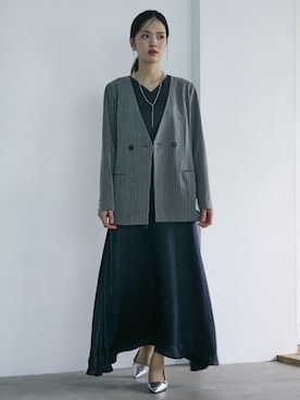 「高身長コーデ 」｜「アイテム（ジャケット/アウター）」を使った、nissen Tall Modelsさん（レディース・172cm）の夏コーディネート