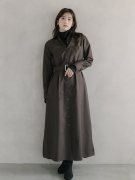 「アイテム（ワンピース/ドレス）」を使った、nissen Tall Modelsさん（レディース・174cm）の秋コーディネート
