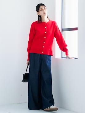 「アイテム（パンツ）」を使った、nissen Tall Modelsさん（レディース・176cm）の秋コーディネート