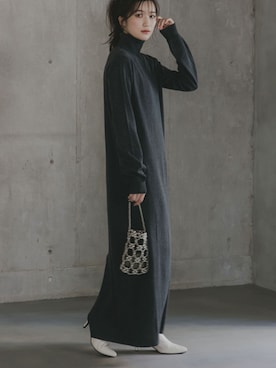 「アイテム（ワンピース/ドレス）」を使った、nissen Tall Modelsさん（レディース・174cm）の秋コーディネート