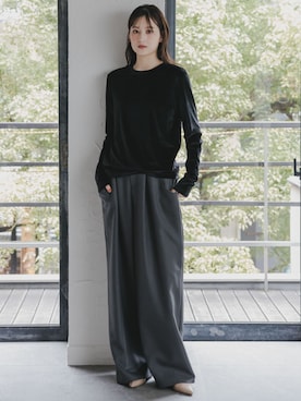 新品【定価2万】 カレンソロジー ベロアフロッキー ベロア ドルマンプルオーバー 高身長 シアーベロアプルオーバー（トールサイズ）Essenave 通販