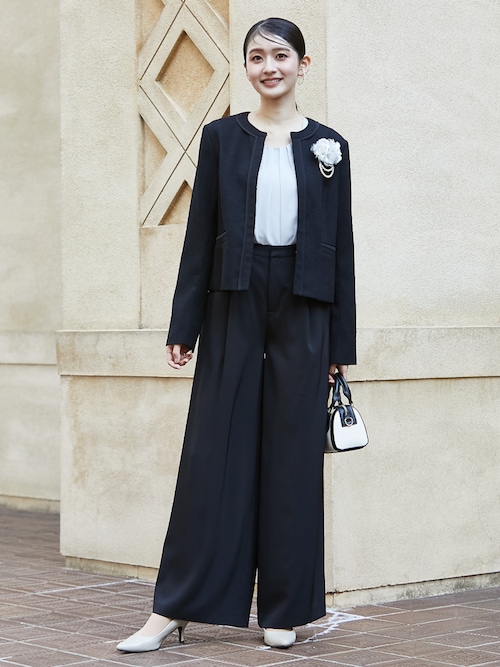 セール】高身長 【フォーマル】ドビー素材パイピングノーカラー