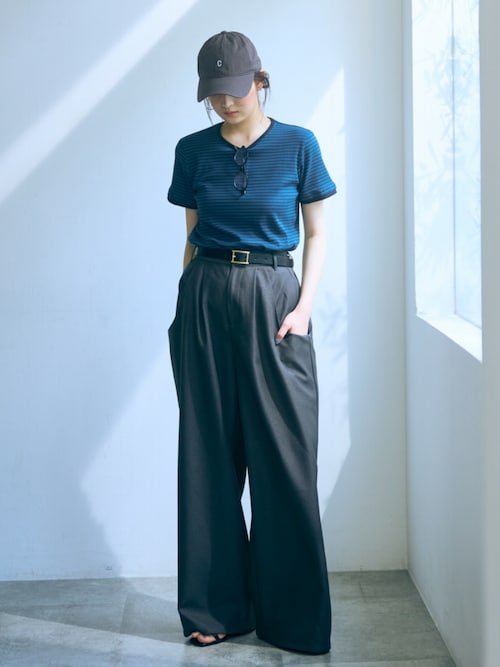 RaPPELER　ラプレ　サイズ34　チェックサルエルパンツ　日本製 高身長 ドレープポケットワイドパンツ（トールサイズ）Essenave
