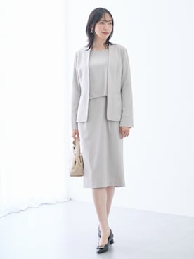 「アイテム（フォーマルスーツ/小物、ベージュ系）」を使った、nissen Tall Modelsさん（レディース・176cm）の秋コーディネート