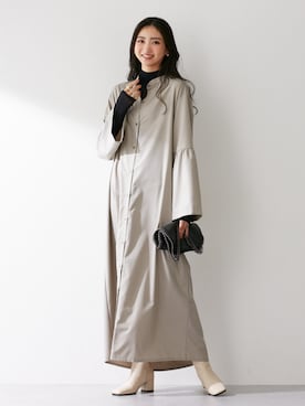 「シャツワンピ」｜nissen Tall Modelsさん（レディース・172cm）の冬コーディネート