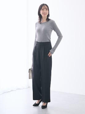 「アイテム（フォーマルスーツ/小物、ブラック系）」を使った、nissen Tall Modelsさん（レディース・176cm）の秋コーディネート