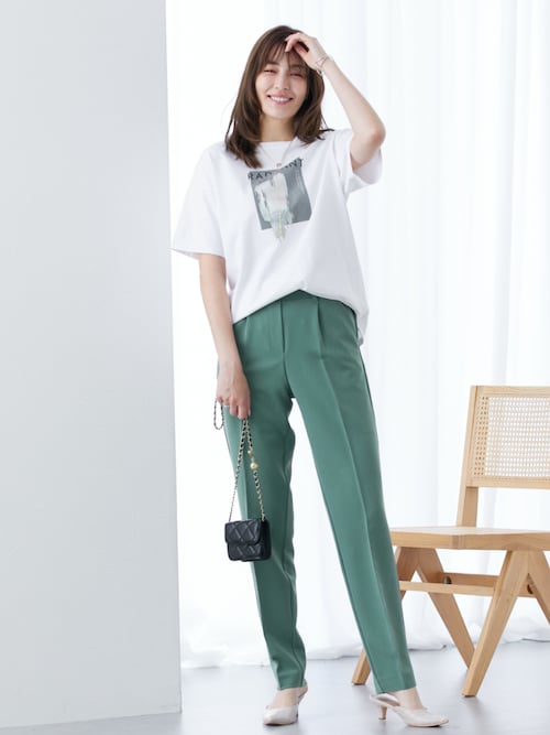 Nala ハイウエストテーパードパンツ　Mサイズ 中古・古着通販】Nala (ナラ) ハイウエストテーパードタック