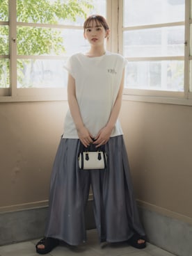 「アイテム（Tシャツ/カットソー）」を使った、nissen Tall Modelsさん（レディース・170cm）の春コーディネート