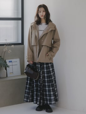 「アイテム（マウンテンパーカー）」を使った、nissen Tall Modelsさん（レディース・170cm）の秋コーディネート