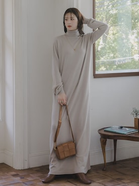 「アイテム（ワンピース/ドレス）」を使った、nissen Tall Modelsさん（レディース・170cm）の秋コーディネート