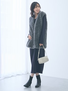 「アイテム（ワンピース）」を使った、nissen Tall Modelsさん（レディース・176cm）の秋コーディネート