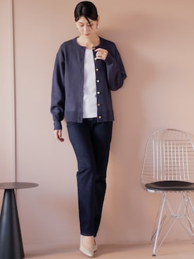 「アイテム（パンツ）」を使った、nissen Tall Modelsさん（レディース・176cm）の秋コーディネート