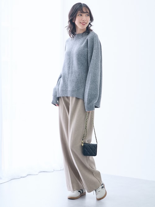 高身長 MOKUMOKOクルーネックニットトップス（トールサイズ）（ニット