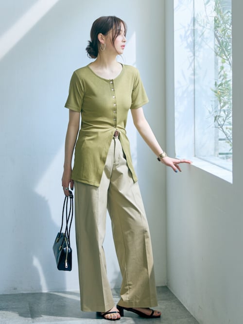 高身長 ワイドチノパンツ 丈長め・トールサイズ Essenave