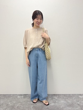 「NOLLEY'S LIGHT（ノーリーズライト）のアイテム（パンツ）」を使った、higuchiさん（レディース・162cm）の春コーディネート