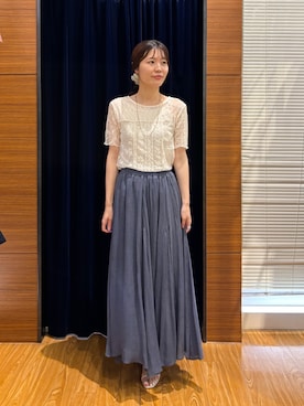 「MICO COULIER（ミコクリエ）のアイテム」を使った、higuchiさん（レディース・162cm）の夏コーディネート