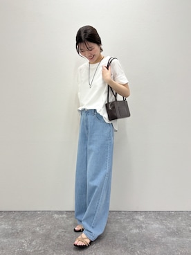 「NOLLEY'S LIGHT（ノーリーズライト）のアイテム（パンツ）」を使った、higuchiさん（レディース・162cm）の春コーディネート