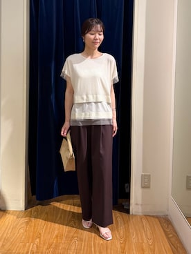 「NOLLEY’S（ノーリーズ）のアイテム」を使った、higuchiさん（レディース・162cm）の夏コーディネート