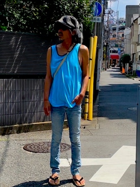 「アイテム（トップス）」を使った、masahiroflowaさん（メンズ・178cm）の夏コーディネート